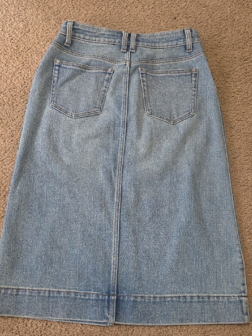Draper James Light Blue Denim Button-Front Pencil Skirt Size 6 - Picture 2 of 6